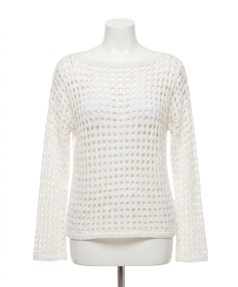 NEW FRENCH KYSS crochet top in ivory